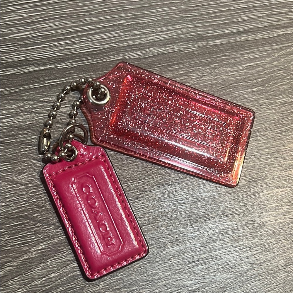Coach Pink Glitter Keychain Set